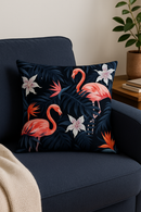 housse de coussin motif flamant rose pour décoration intérieure