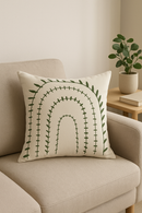 housse de coussin motif floral abstrait vert élégant
