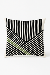 housse de coussin motif floral abstrait vert imprimé sur une face