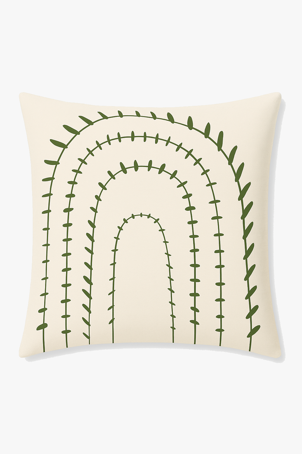 housse de coussin motif floral abstrait vert élégant