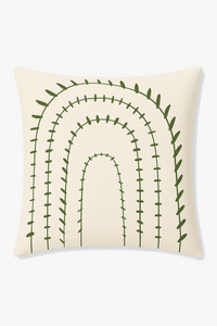 housse de coussin motif floral abstrait vert élégant