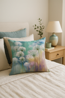 housse de coussin motif floral ginkgo pour décoration intérieure