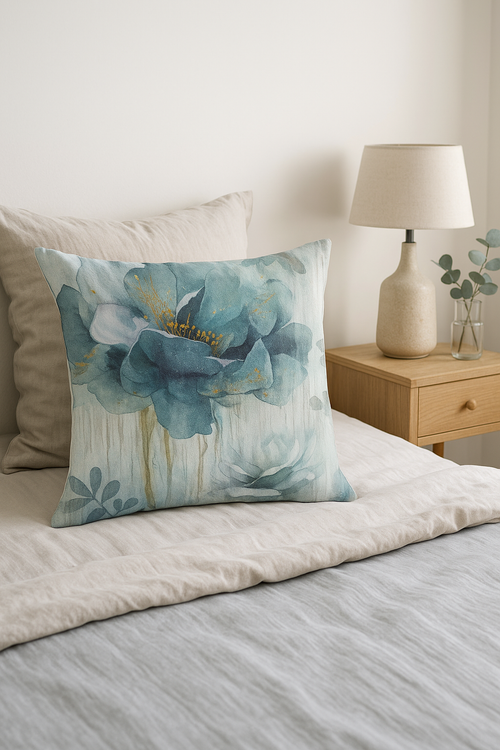 housse de coussin motif floral ginkgo pour salon et chambre - vue 2 sur 2