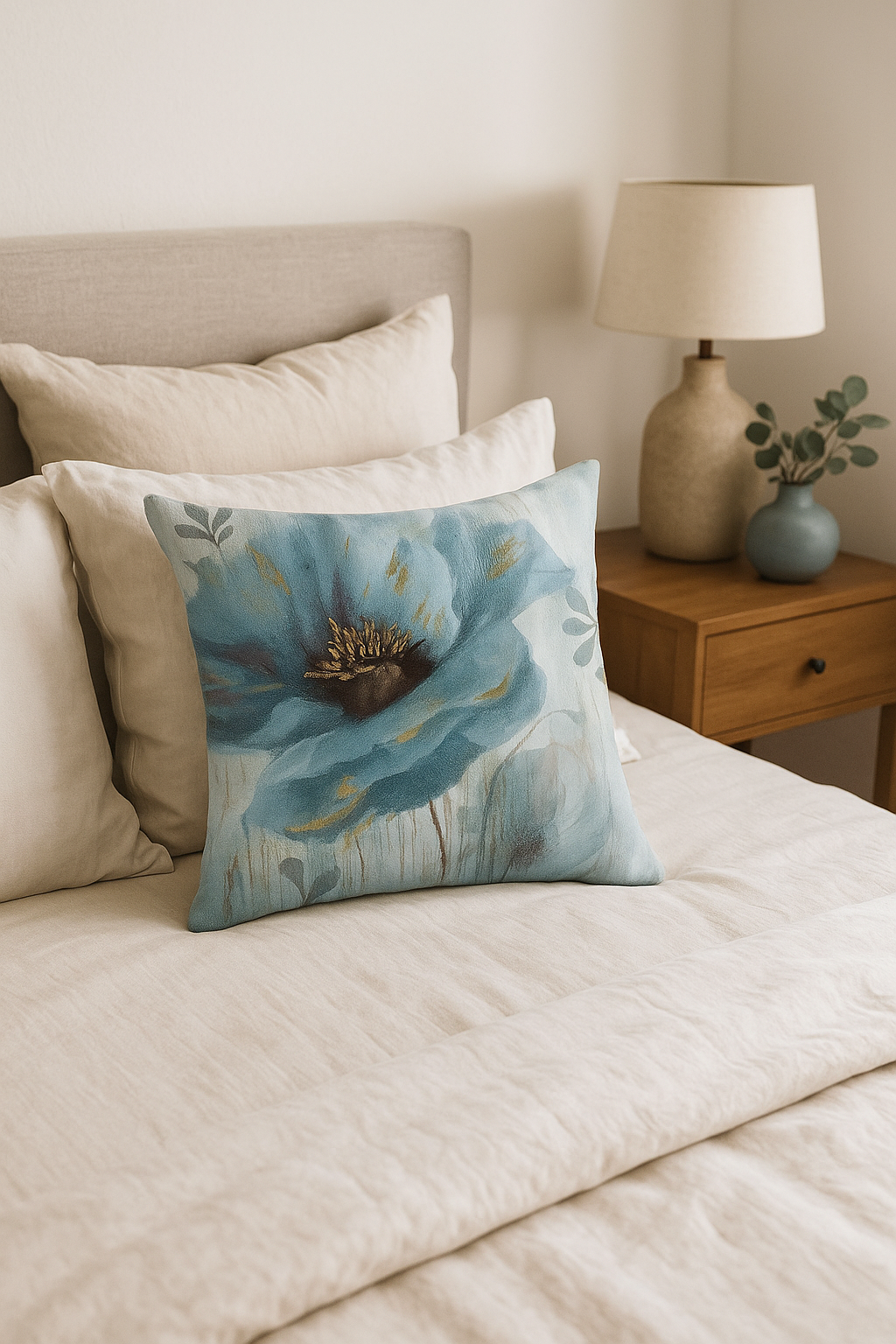 housse de coussin motif floral ginkgo pour salon et chambre - vue 2 sur 2