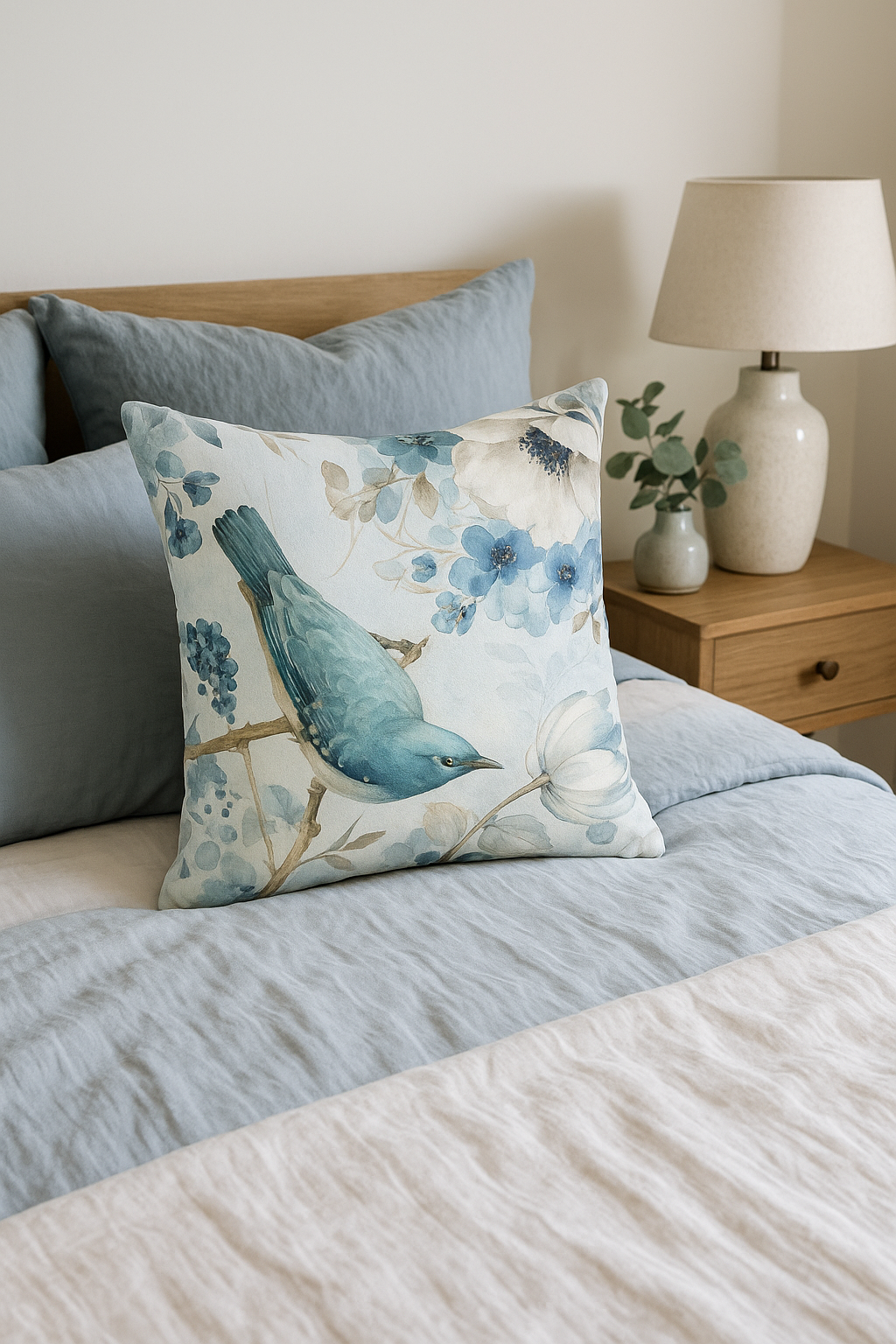housse de coussin motif floral ginkgo pour salon et chambre - vue 2 sur 2