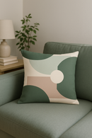 housse de coussin motif floral vert style abstrait