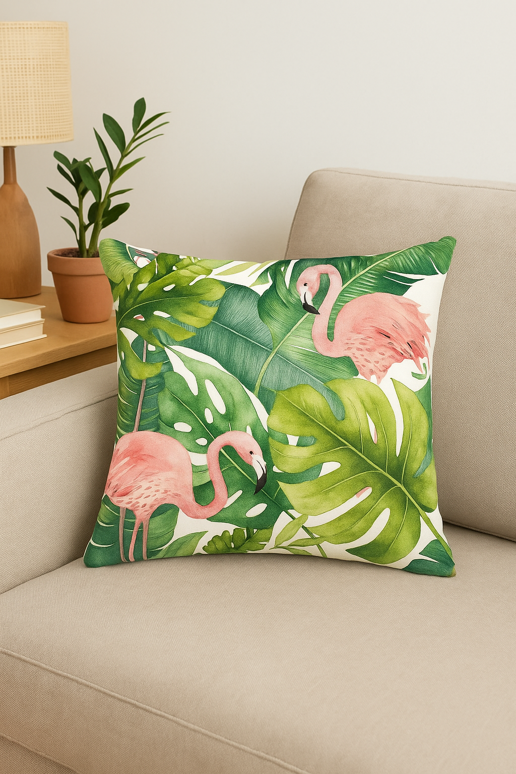 housse de coussin motif plantes tropicales pour canapé élégant - vue 2 sur 2
