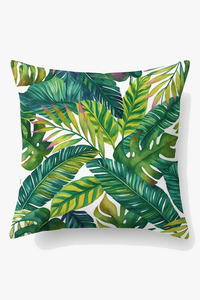 housse de coussin motif tropical pour décoration élégante