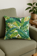 housse de coussin motif tropical pour décoration élégante