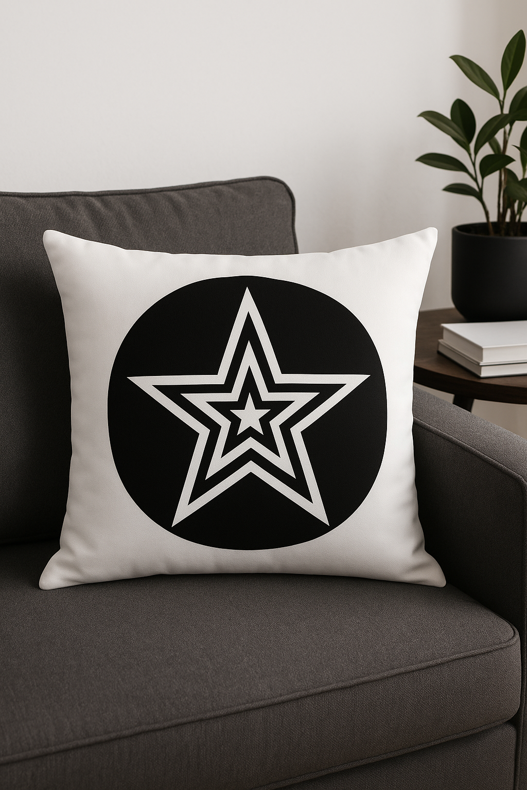 housse de coussin noir et blanc à motifs géométriques pour décoration intérieure - vue 2 sur 2