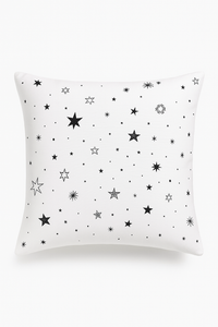 housse de coussin noire et blanche design géométrique moderne