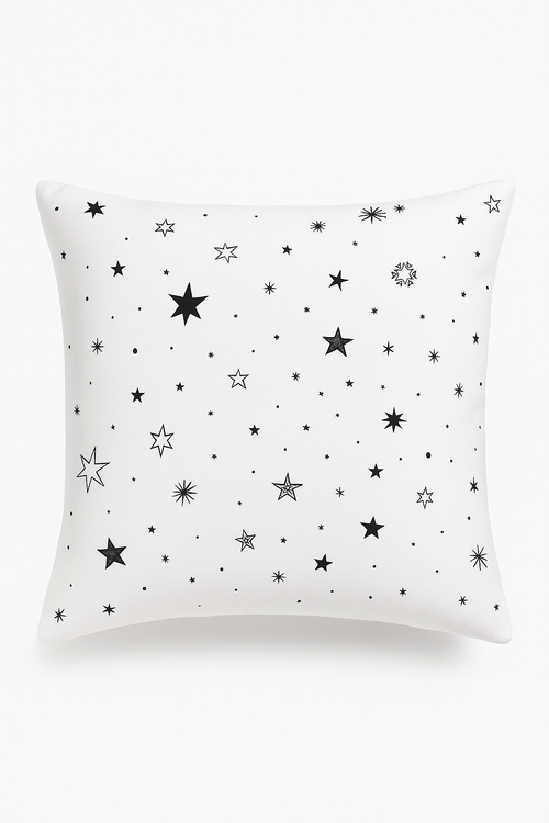 housse de coussin noire et blanche design géométrique moderne