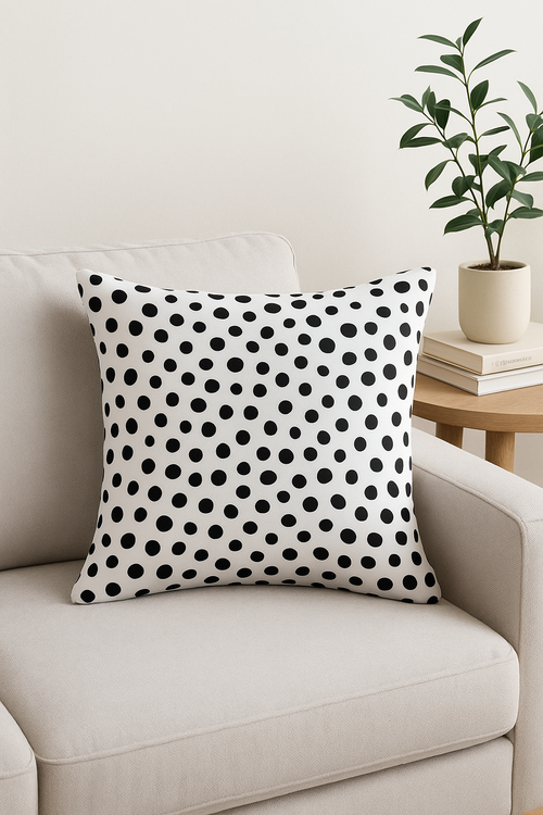 housse de coussin noire et blanche géométrique moderne décorative - vue 2 sur 2