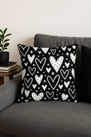 housse de coussin noire et blanche géométrique moderne et épurée