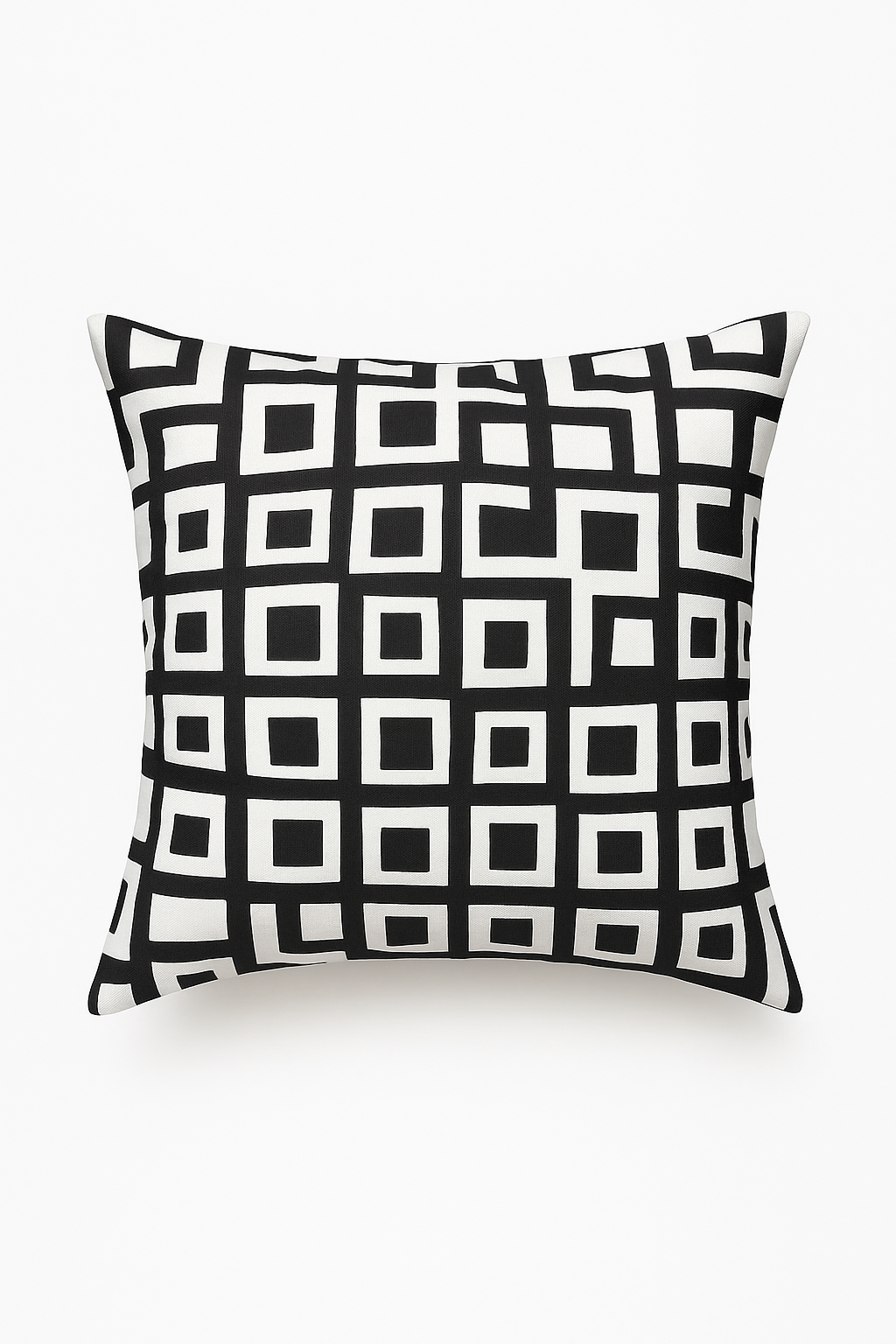 housse de coussin noire et blanche géométrique ondulée décorative - vue 2 sur 3