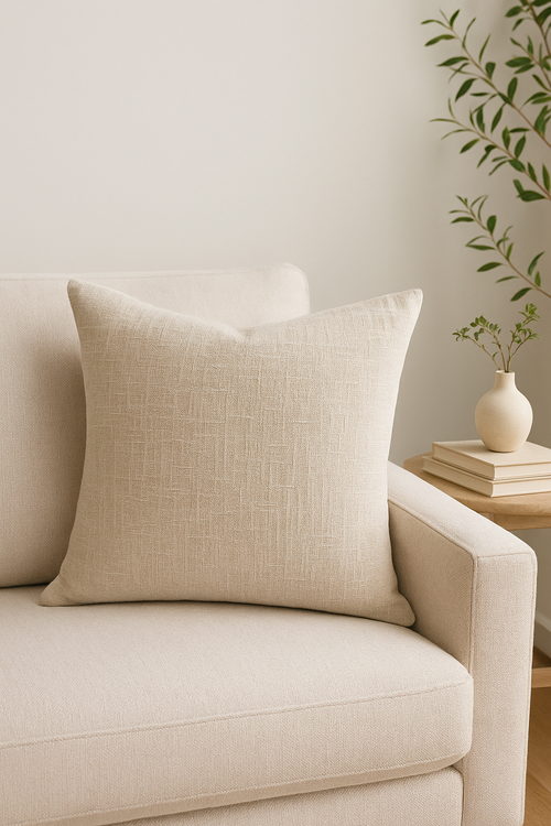 housse de coussin personnalisée en lin épais uni différentes tailles disponibles - vue 2 sur 2