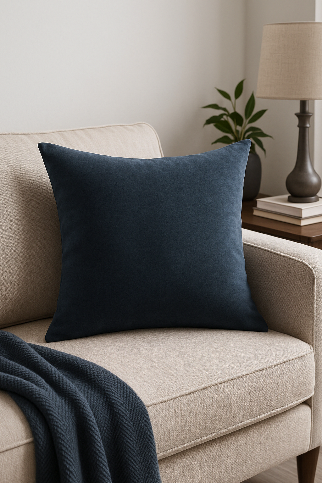 housse de coussin personnalisée en peluche douce style minimaliste - vue 2 sur 2