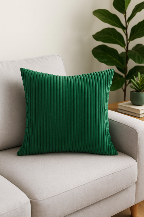 housse de coussin rayée en velours personnalisable 65x65 ou 70x70 cm - vue 2 sur 2