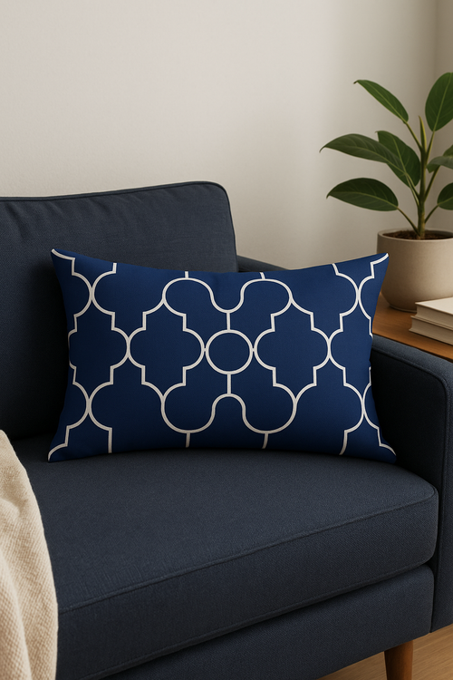 housse de coussin rectangle polyester motif mandala géométrique élégant - vue 2 sur 2