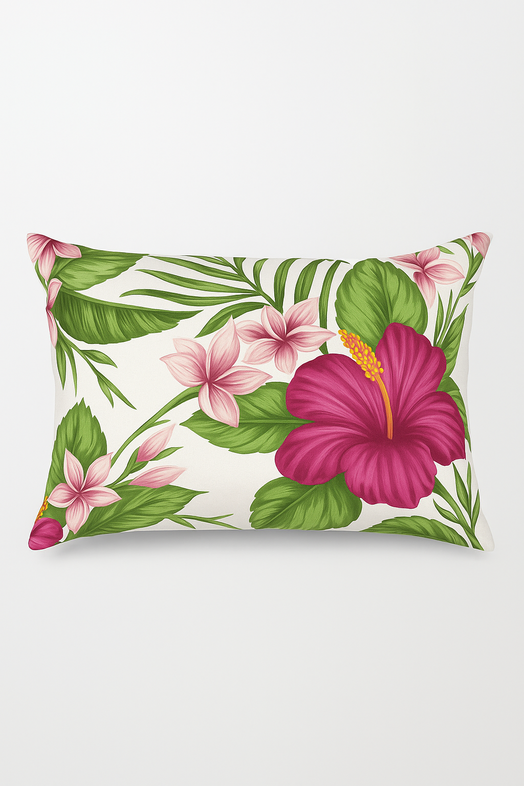 housse de coussin rectangulaire à fleurs tropicales 30 x 50 cm