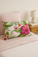 housse de coussin rectangulaire à fleurs tropicales 30 x 50 cm