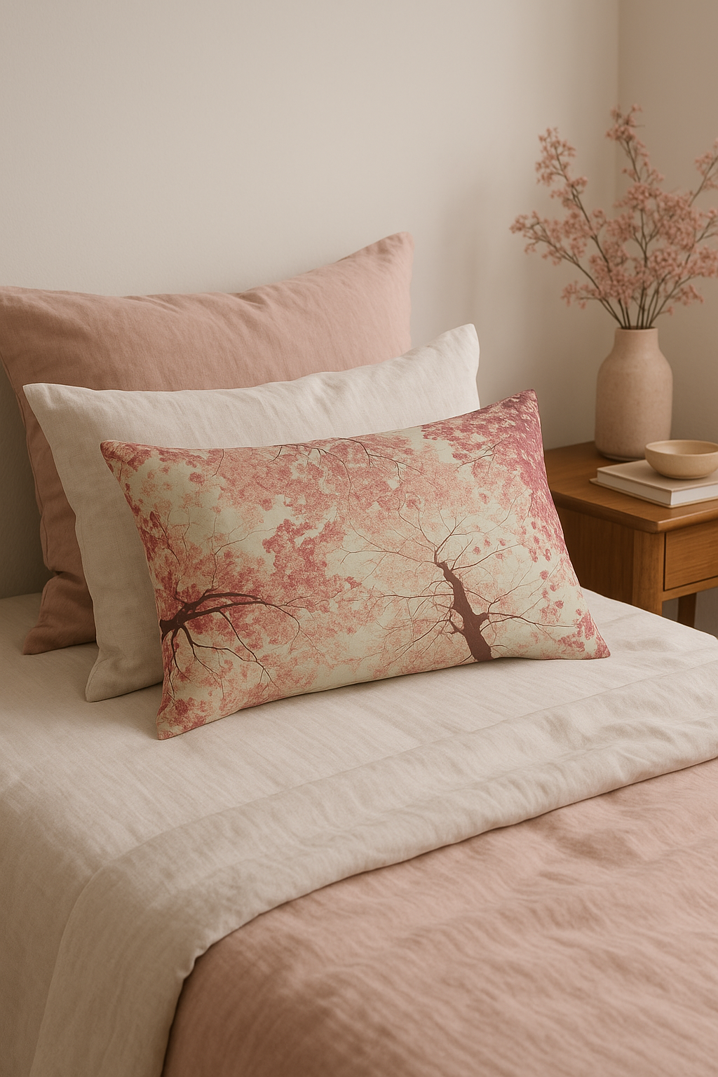 housse de coussin rectangulaire à motif de fleurs tropicales 30x50 cm - vue 2 sur 2