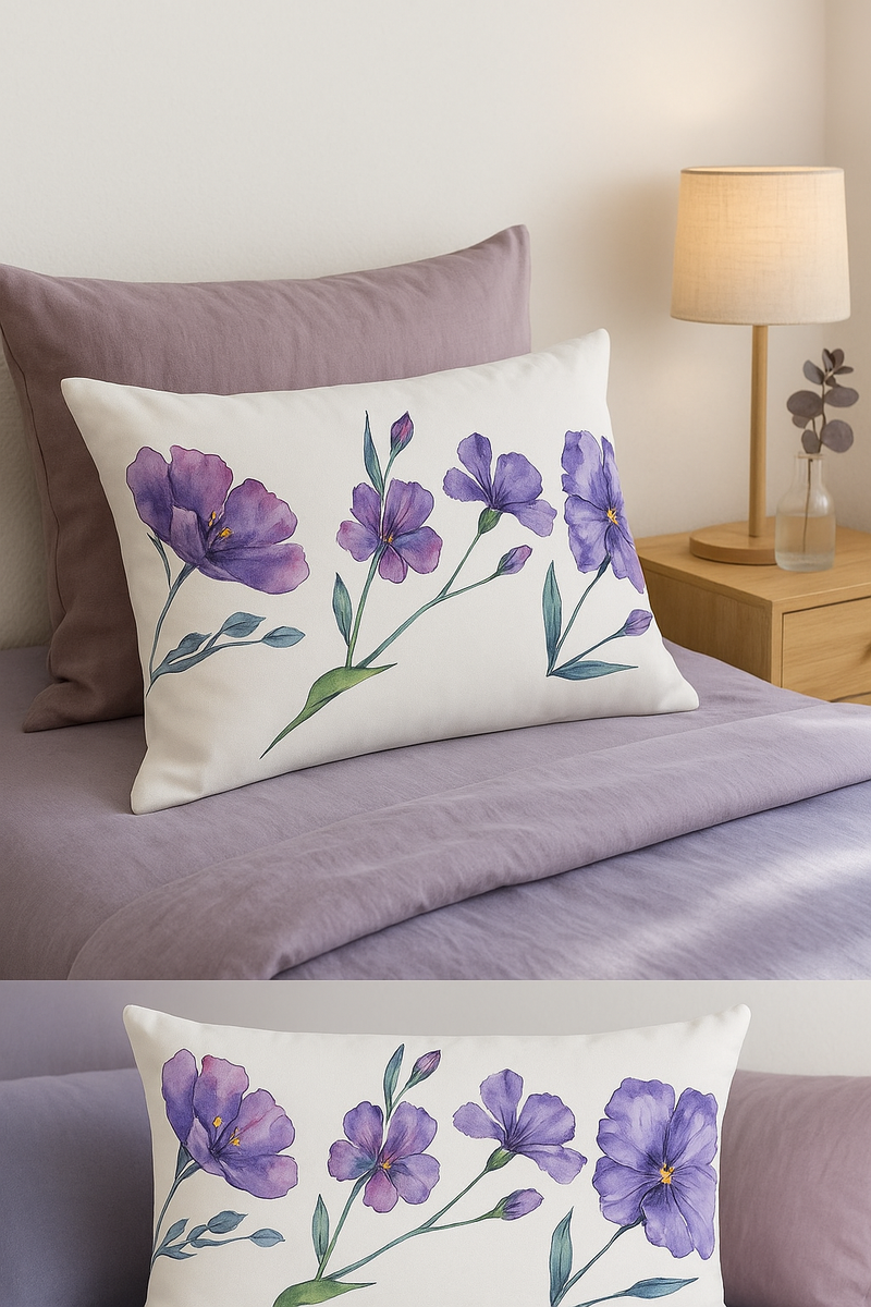 housse de coussin rectangulaire à motif fleurs tropicales 30x50 cm