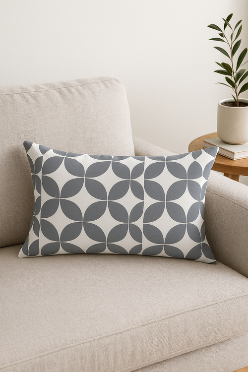 housse de coussin rectangulaire à motif géométrique coloré 30 x 50 cm - vue 2 sur 2