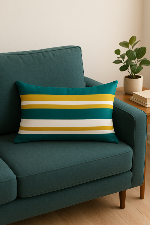 housse de coussin rectangulaire à motif géométrique coloré 30 x 50 cm - vue 2 sur 2