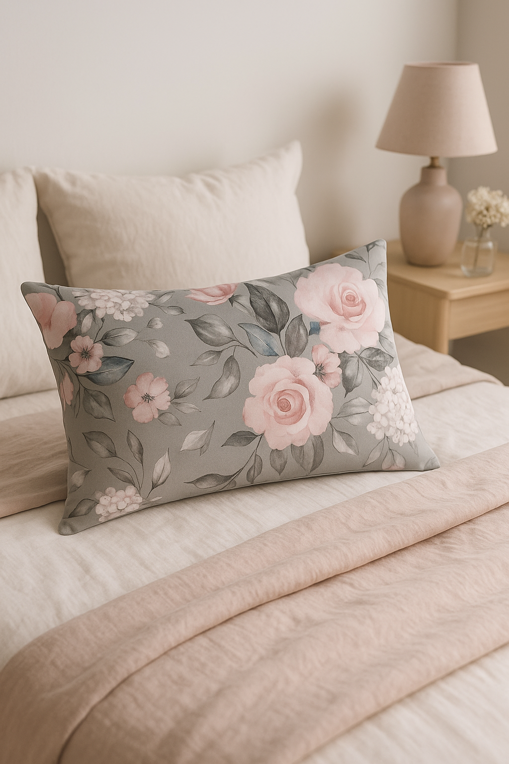 housse de coussin rectangulaire à motifs fleurs tropicales 30x50 cm - vue 2 sur 2