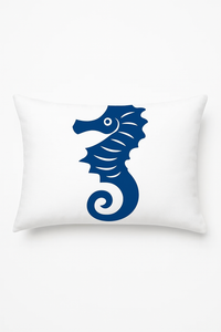 housse de coussin rectangulaire bleu motif animaux marins 30 x 50 cm