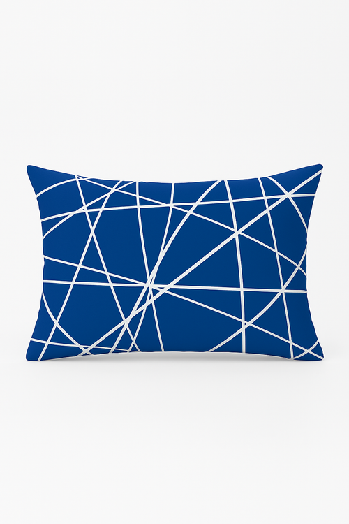 housse de coussin rectangulaire bleu motif animaux marins 30x50 cm