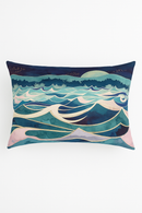 housse de coussin rectangulaire en polyester rayures aquarelle chinoises