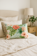 housse de coussin rectangulaire fleurs tropicales 30 x 50 cm