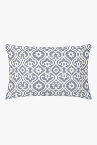 housse de coussin rectangulaire géométrique gris patchwork décoratif