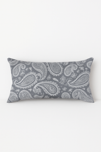 housse de coussin rectangulaire géométrique gris patchwork décorative