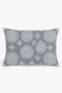 housse de coussin rectangulaire géométrique gris patchwork décorative