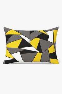 housse de coussin rectangulaire géométrique jaune rouge 30x50 cm