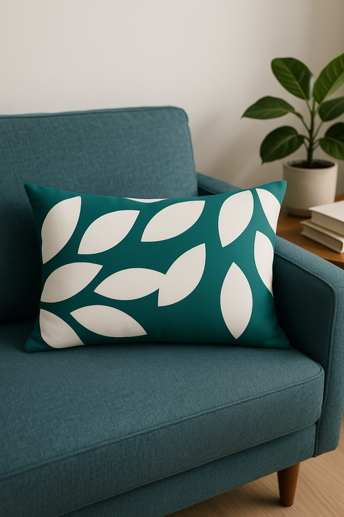 housse de coussin rectangulaire géométrique colorée 30 x 50 cm - vue 2 sur 2