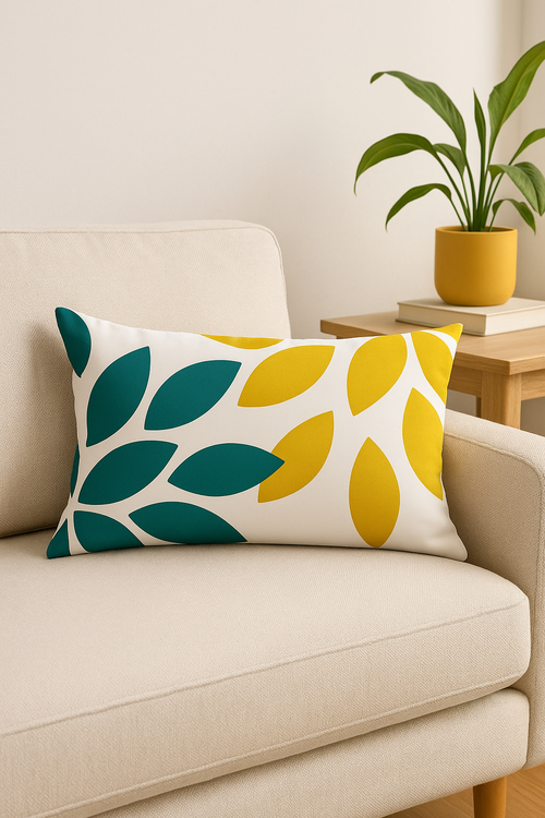 housse de coussin rectangulaire géométrique colorée 30 x 50 cm - vue 2 sur 2