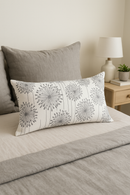 housse de coussin rectangulaire géométrique gris patchwork décoratif