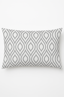 housse de coussin rectangulaire géométrique gris patchwork décorative