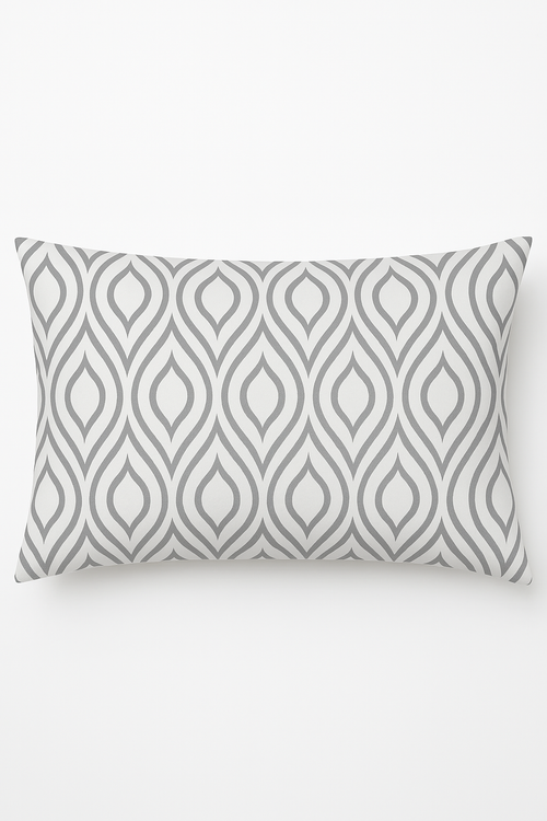 housse de coussin rectangulaire géométrique gris patchwork décorative