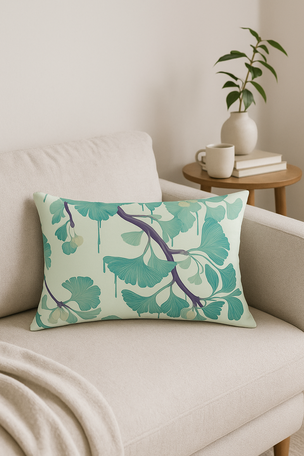 housse de coussin rectangulaire imprimée fleurs tropicales 30 x 50 cm - vue 2 sur 2
