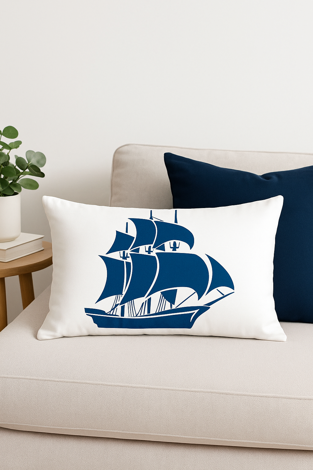 housse de coussin rectangulaire motif animaux marins bleus 30 x 50 cm - vue 2 sur 2