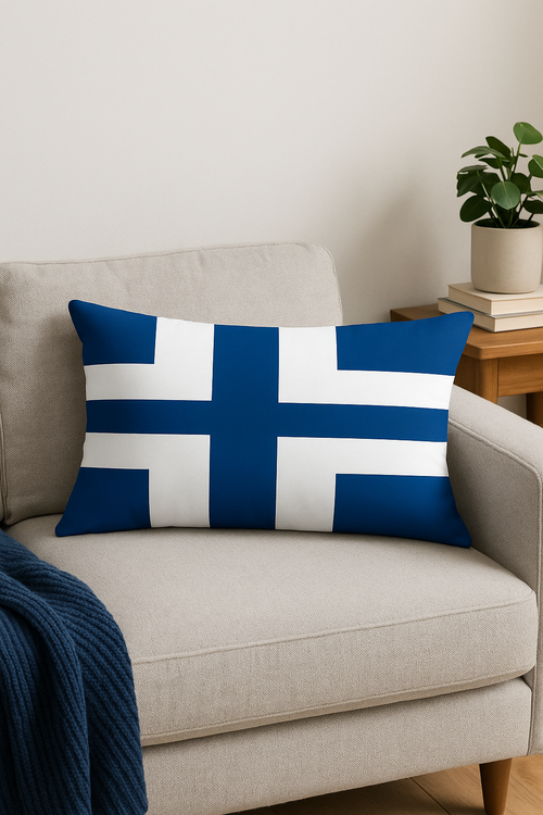 housse de coussin rectangulaire motif animaux marins bleus 30 x 50 cm - vue 2 sur 2