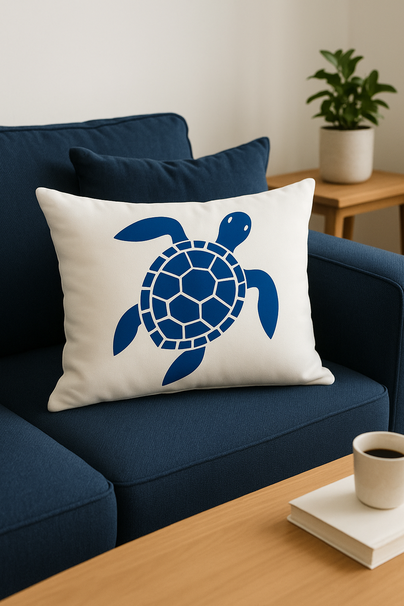 housse de coussin rectangulaire motif animaux marins bleus 30 x 50 cm