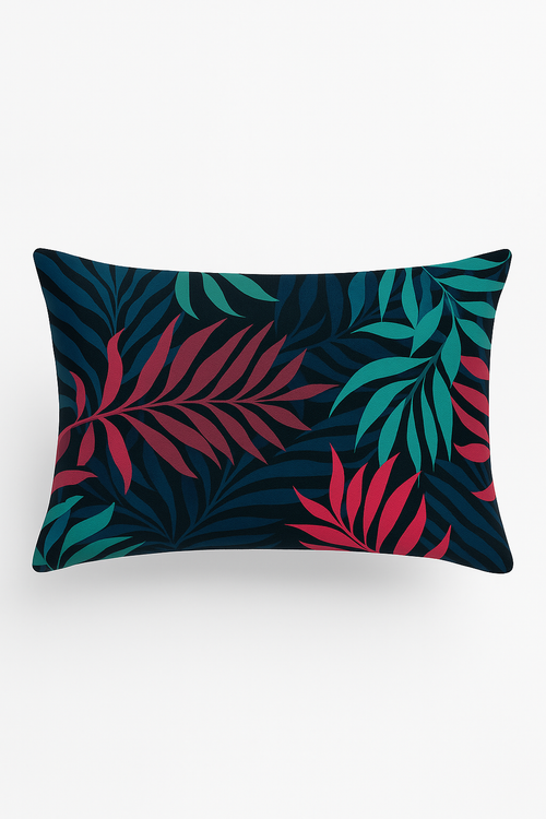 housse de coussin rectangulaire motif feuilles tropicales vertes 30 x 50 cm