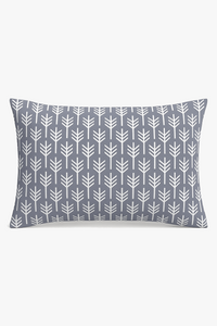 housse de coussin rectangulaire motif géométrique gris patchwork décoratif