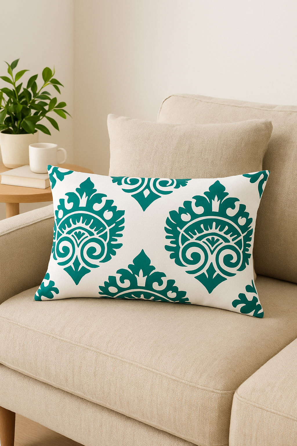 housse de coussin rectangulaire motif géométrique coloré 30 x 50 cm - vue 2 sur 2